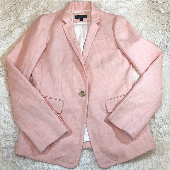 J. Crew Regent Blush Pink Linen Blazer size 6 Tall - Picture 2 of 7
